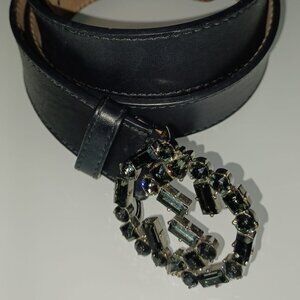 Gucci Leather Light Green Crystal Embellishments Waist Belt Size 100-40 (SOLD)